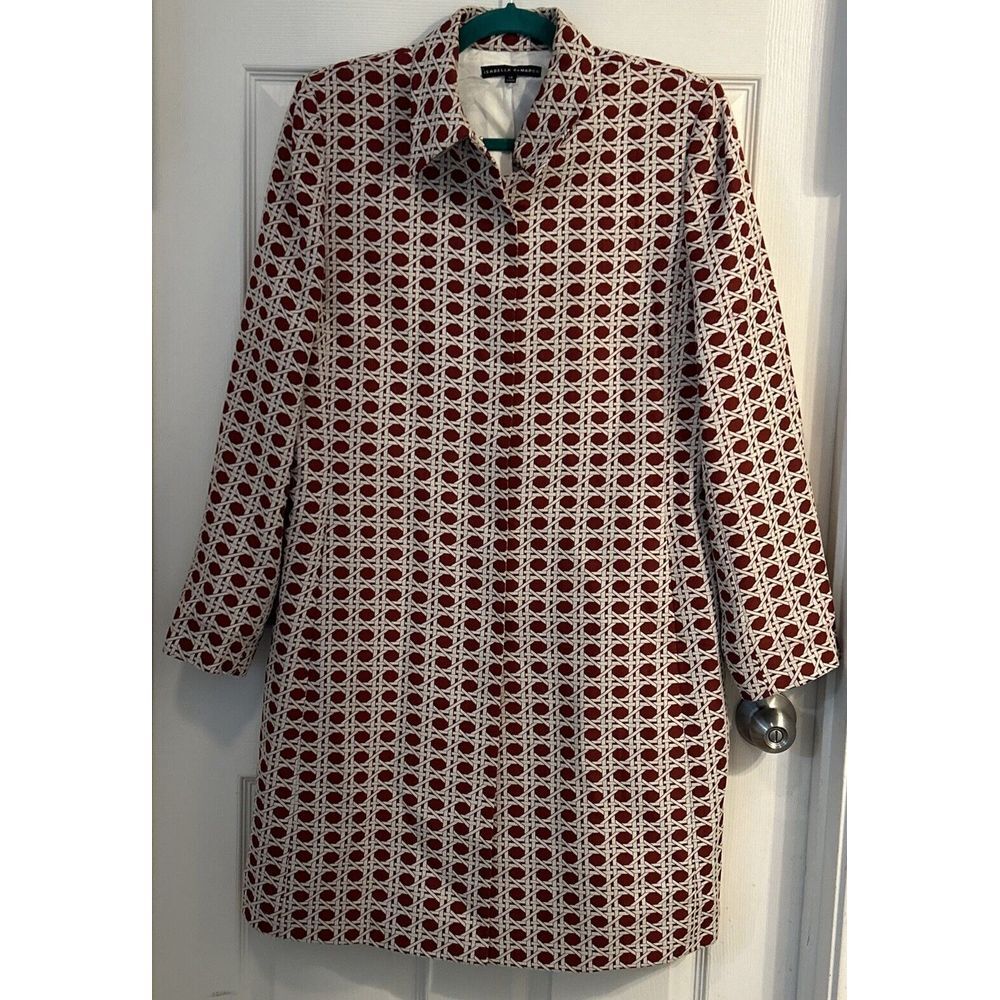Isabella DeMarco Red White‎ Snap Front Coat Size 12 Classic